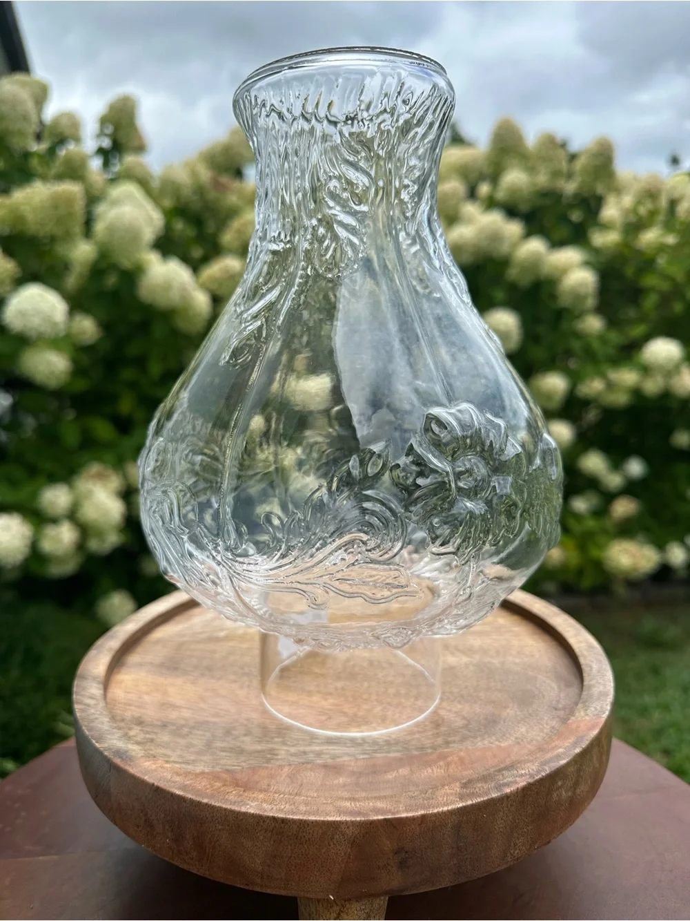 Clear Embossed Glass Decorative Vase - Home Accents